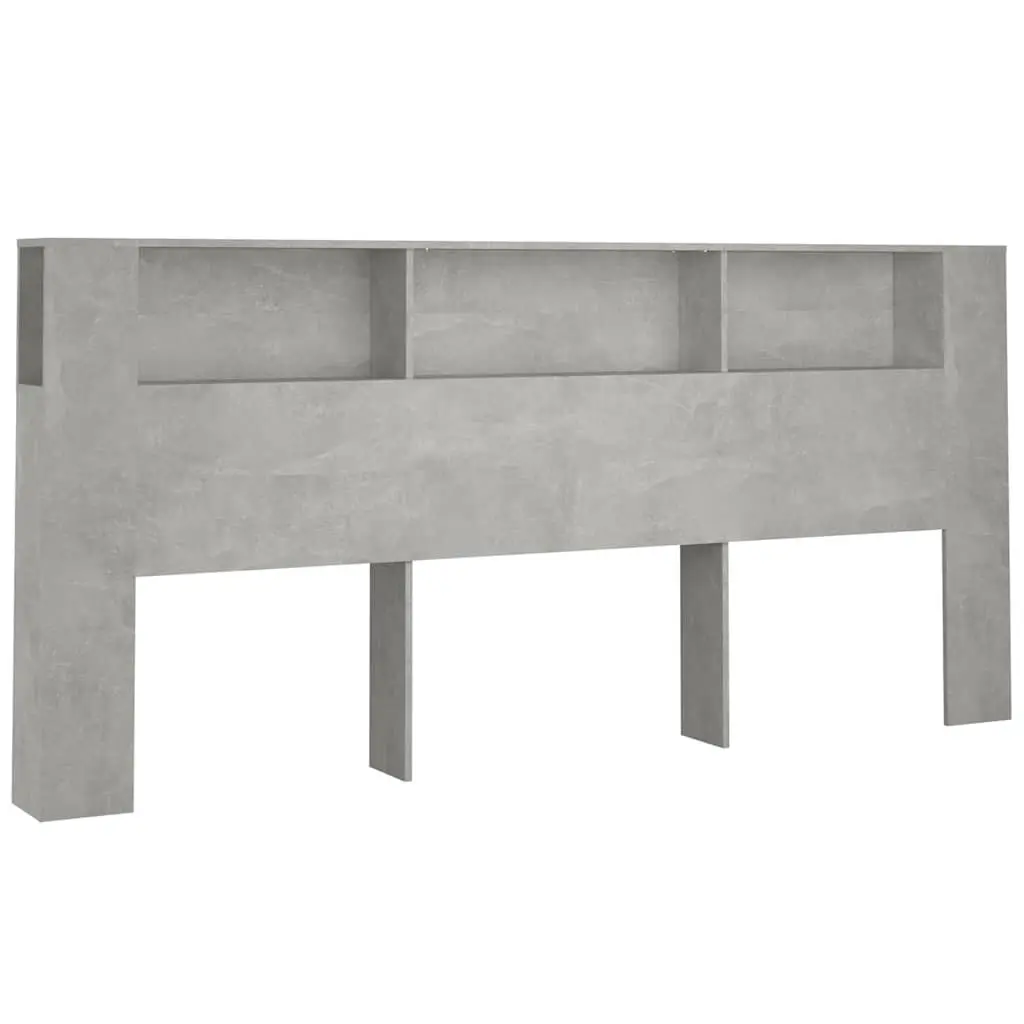 Grey Wall-Mounted Headboard Cabinet with Organised Storage
