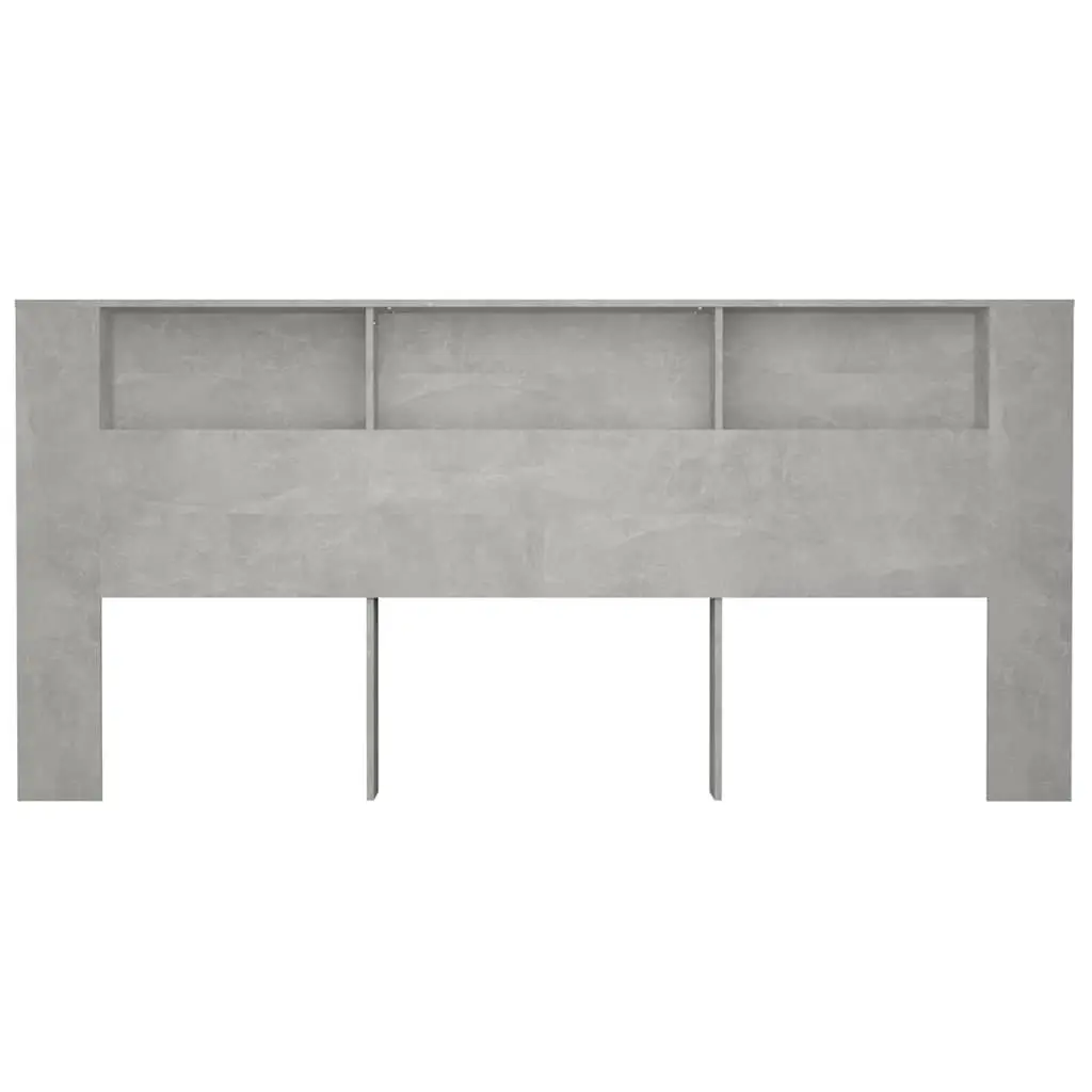 Grey Wall-Mounted Headboard Cabinet with Organised Storage