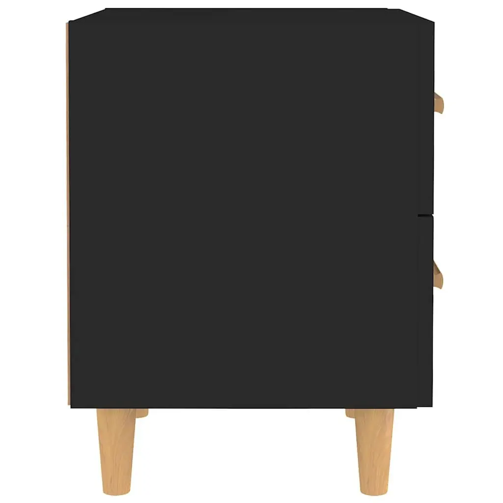 Black Bedside Table Set with Strong Storage