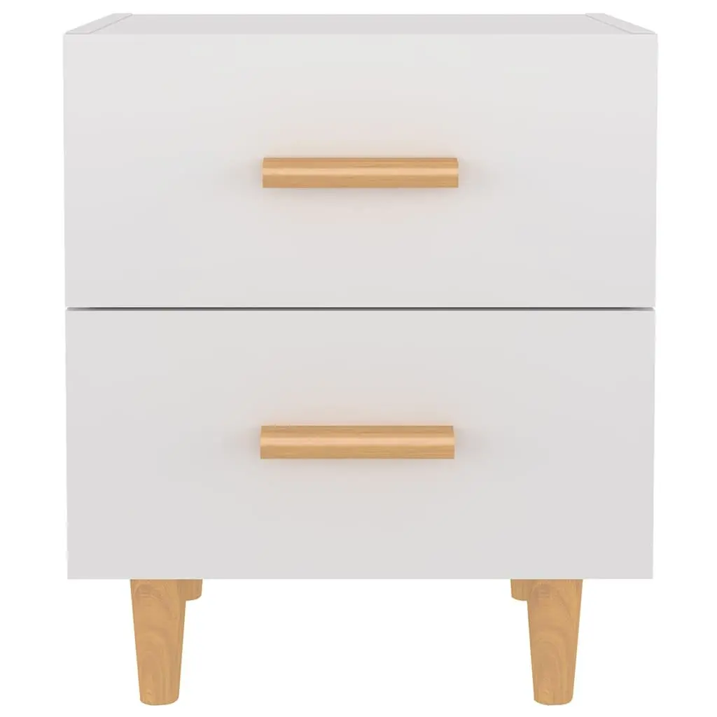 White Scandinavian Nightstand with Two Drawers