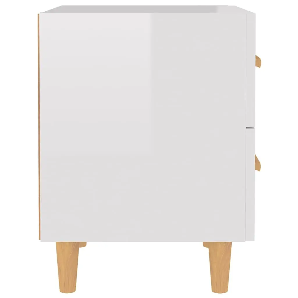 White Scandinavian Nightstand with Two Drawers