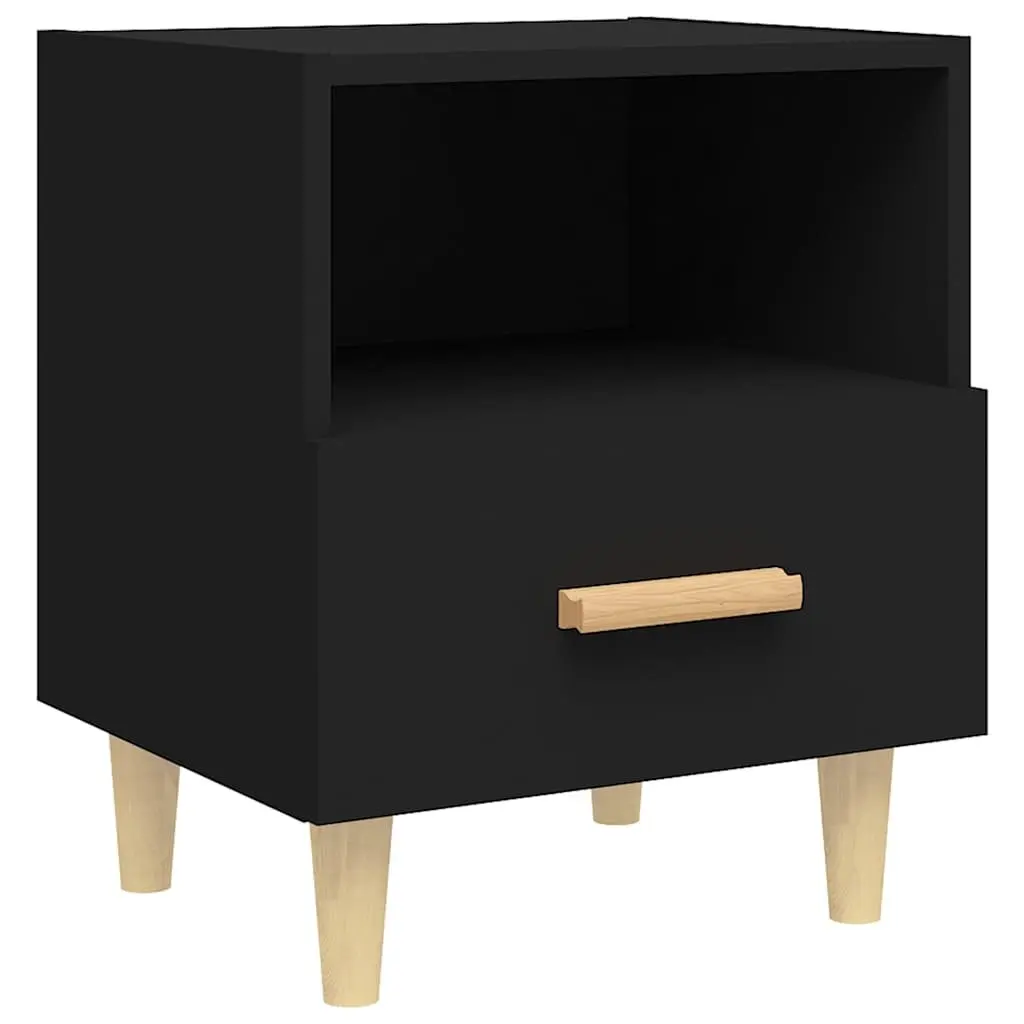 Bedside Cabinets Engineered Wood 40 x 35 x 47 cm Black 2 Piece