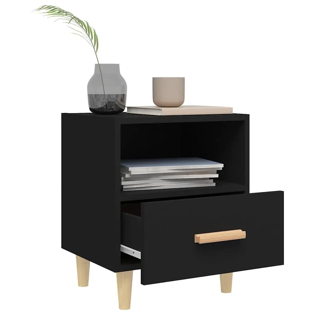 Bedside Cabinets Engineered Wood 40 x 35 x 47 cm Black 2 Piece