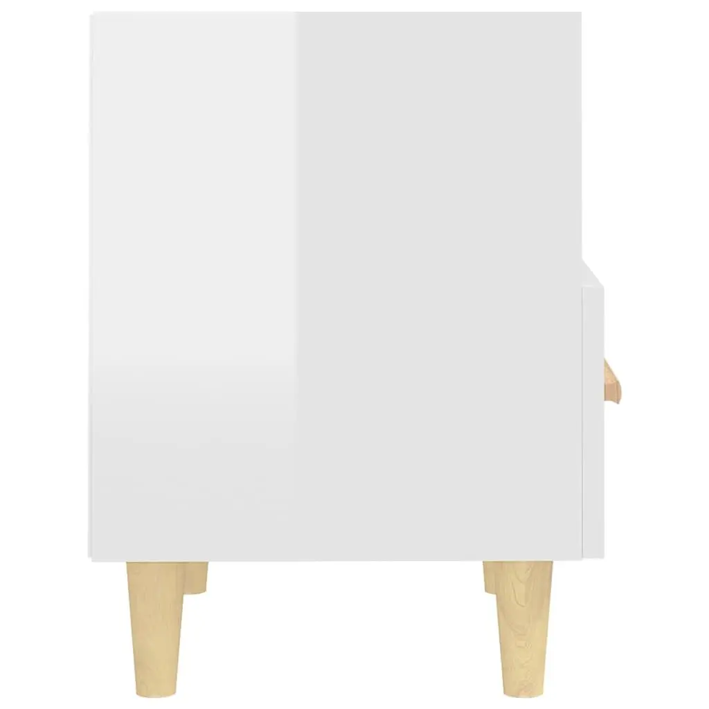 White Scandinavian Bedside Cabinet Set with Storage