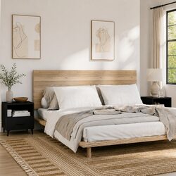 Elegant Black Bedside Cabinets - Set of 2 for Storage