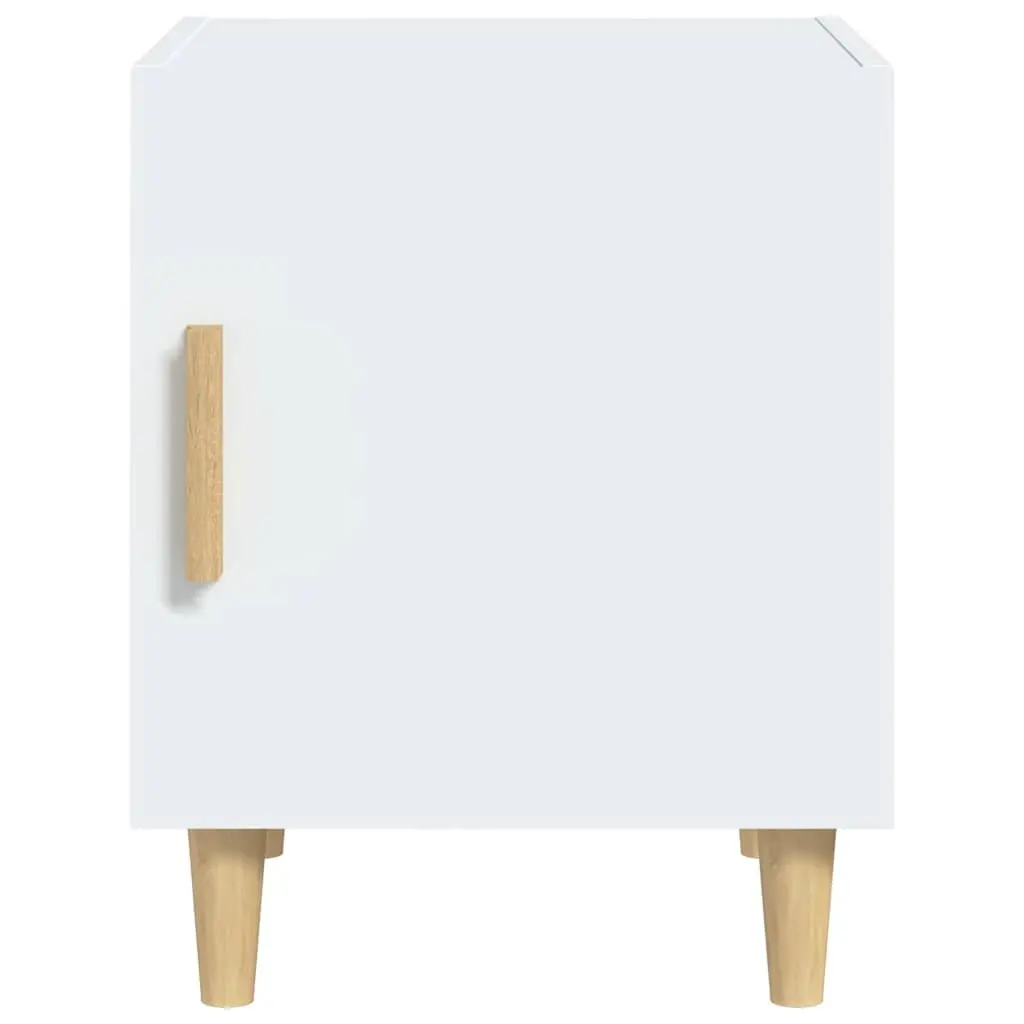 White Engineered Wood Bedside Cabinets, Set of 2