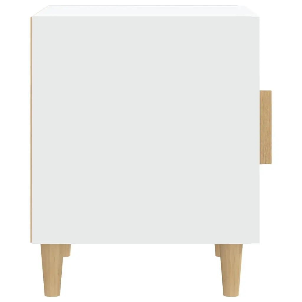 White Engineered Wood Bedside Cabinets, Set of 2