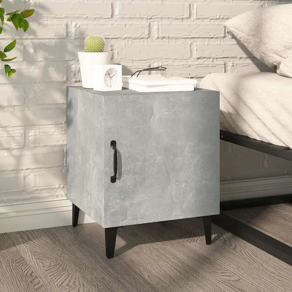Grey Engineered Wood Bedside Cabinets, 2 pcs