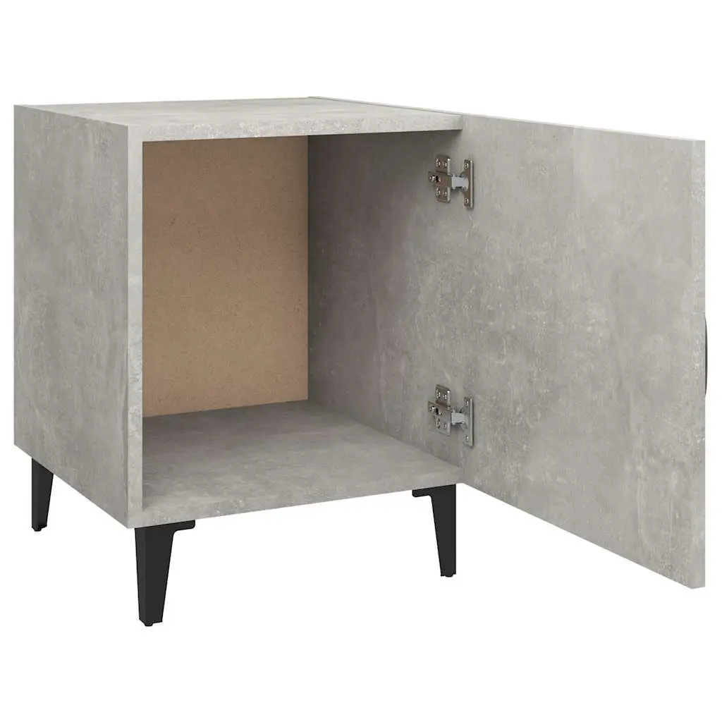 Grey Engineered Wood Bedside Cabinets, 2 pcs