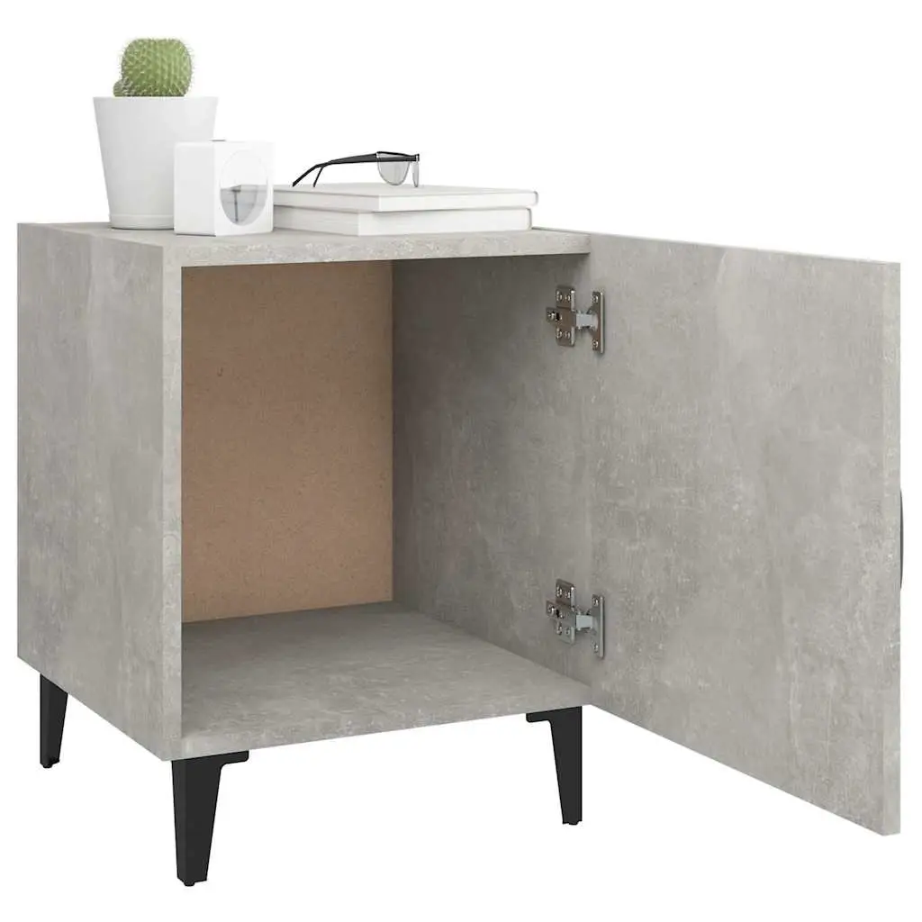 Grey Engineered Wood Bedside Cabinets, 2 pcs