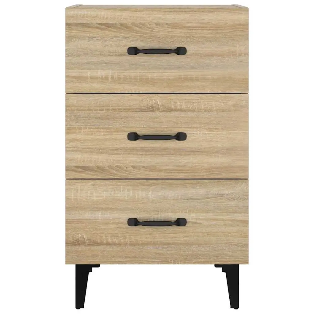 Brown Nightstand with 3 Drawers for Storage