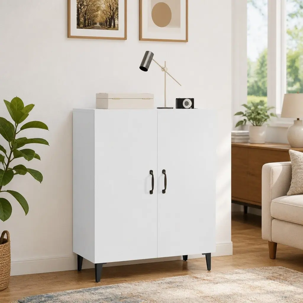 White Sideboard 70x34x90 cm Storage Cabinet