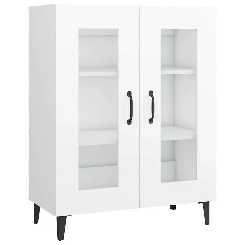 White Sideboard Cabinet with Glass Doors