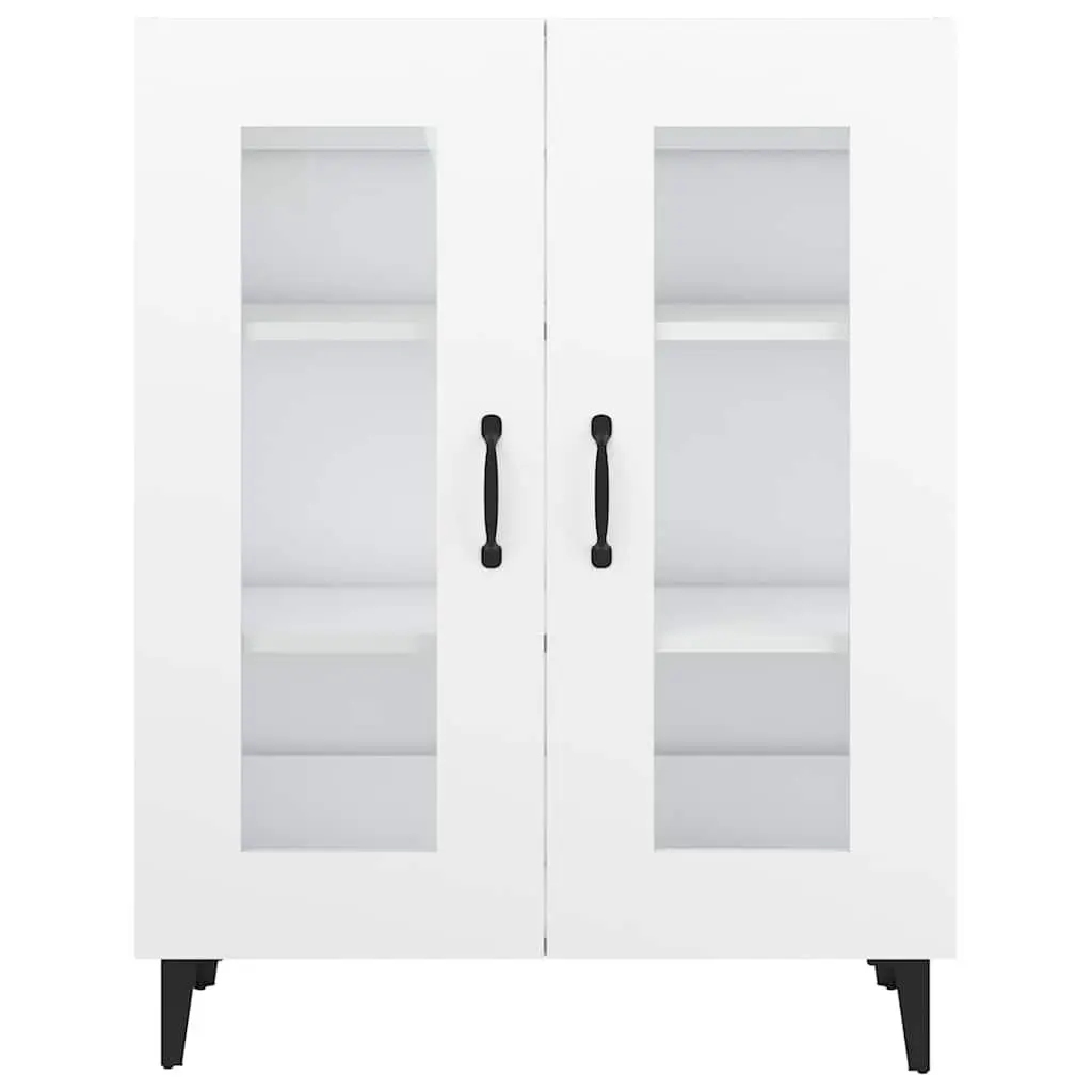 White Sideboard Cabinet with Glass Doors