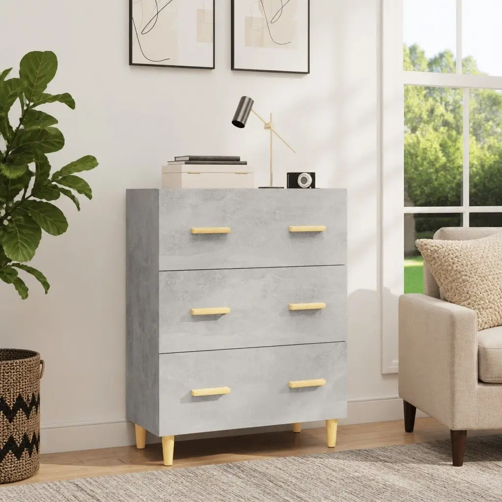 Grey Sideboard Storage Cabinet 70x34x90 cm