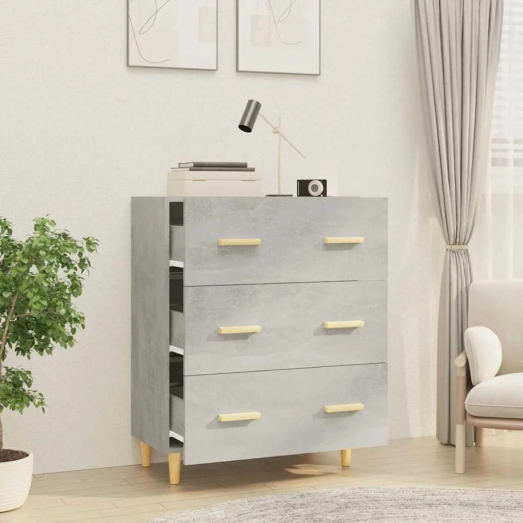 Grey Sideboard Storage Cabinet 70x34x90 cm