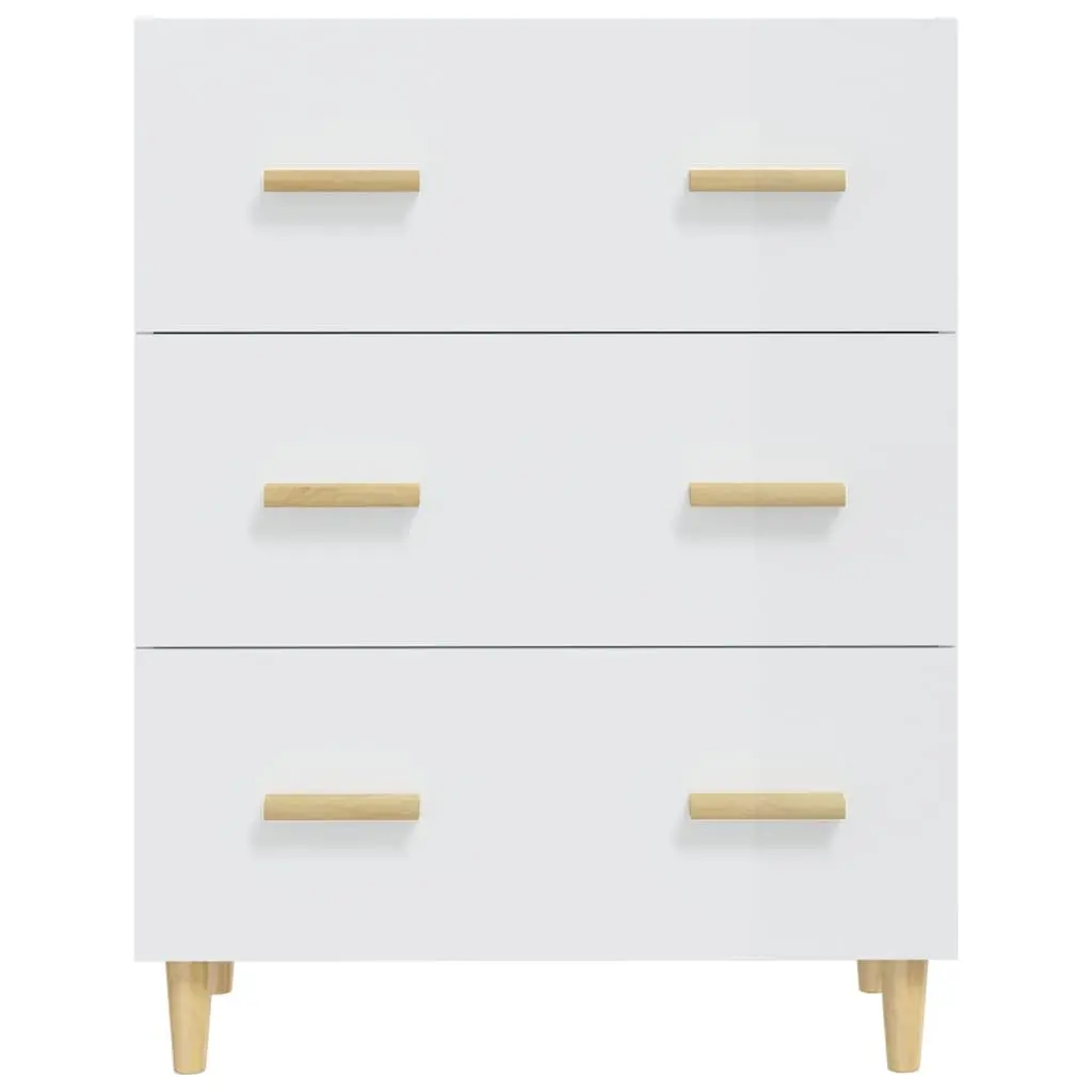 High Gloss White Sideboard with 3 Drawers