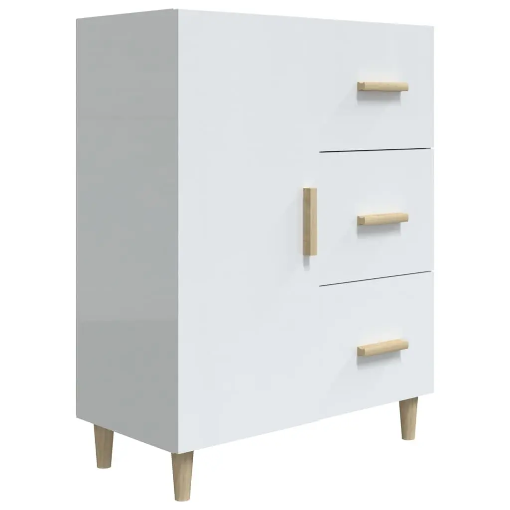 High Gloss White Sideboard with 3 Drawers
