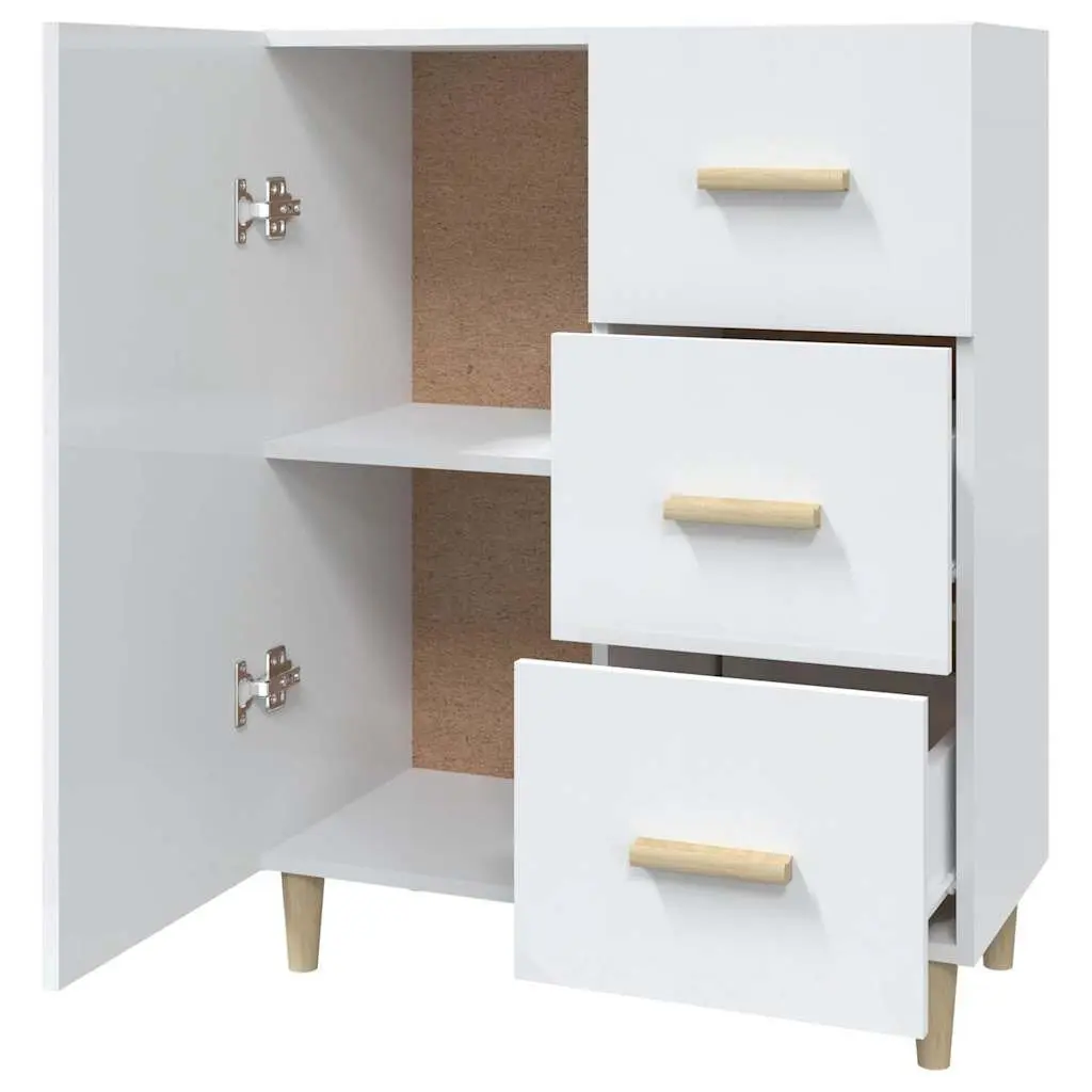 High Gloss White Sideboard with 3 Drawers