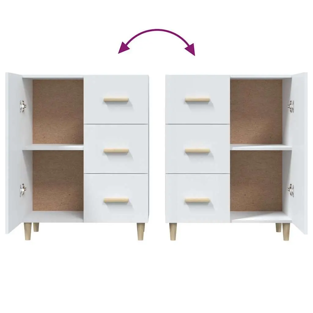High Gloss White Sideboard with 3 Drawers