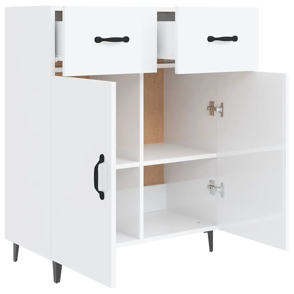 High Gloss White Sideboard with 2 Doors and 2 Drawers