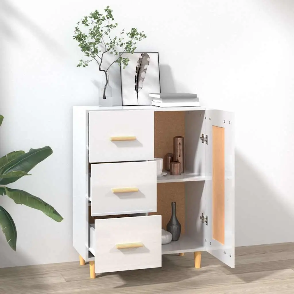 Sideboard Engineered Wood 69.5 x 34 x 90 cm White High Gloss