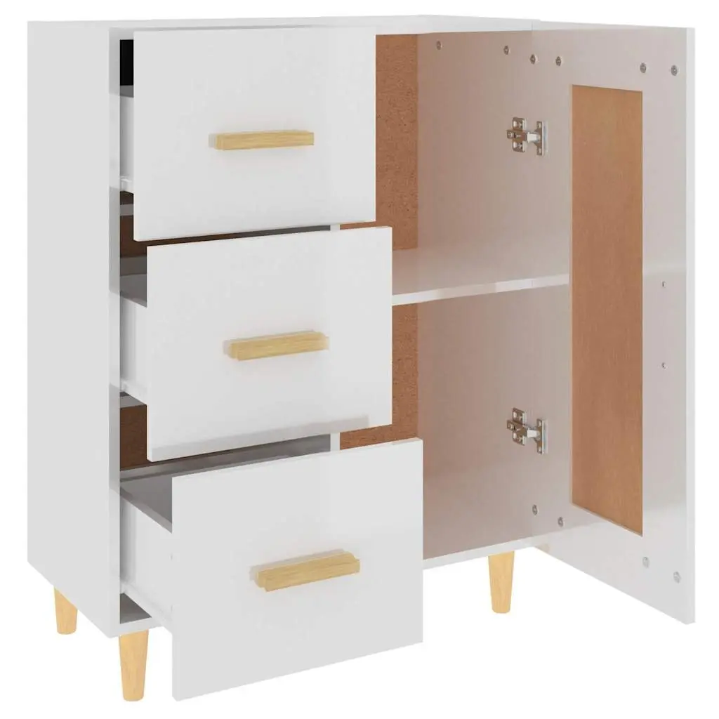 Sideboard Engineered Wood 69.5 x 34 x 90 cm White High Gloss