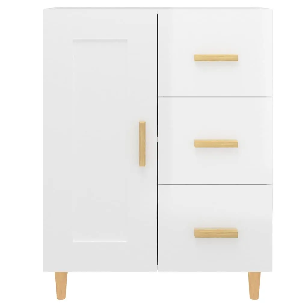 Sideboard Engineered Wood 69.5 x 34 x 90 cm White High Gloss