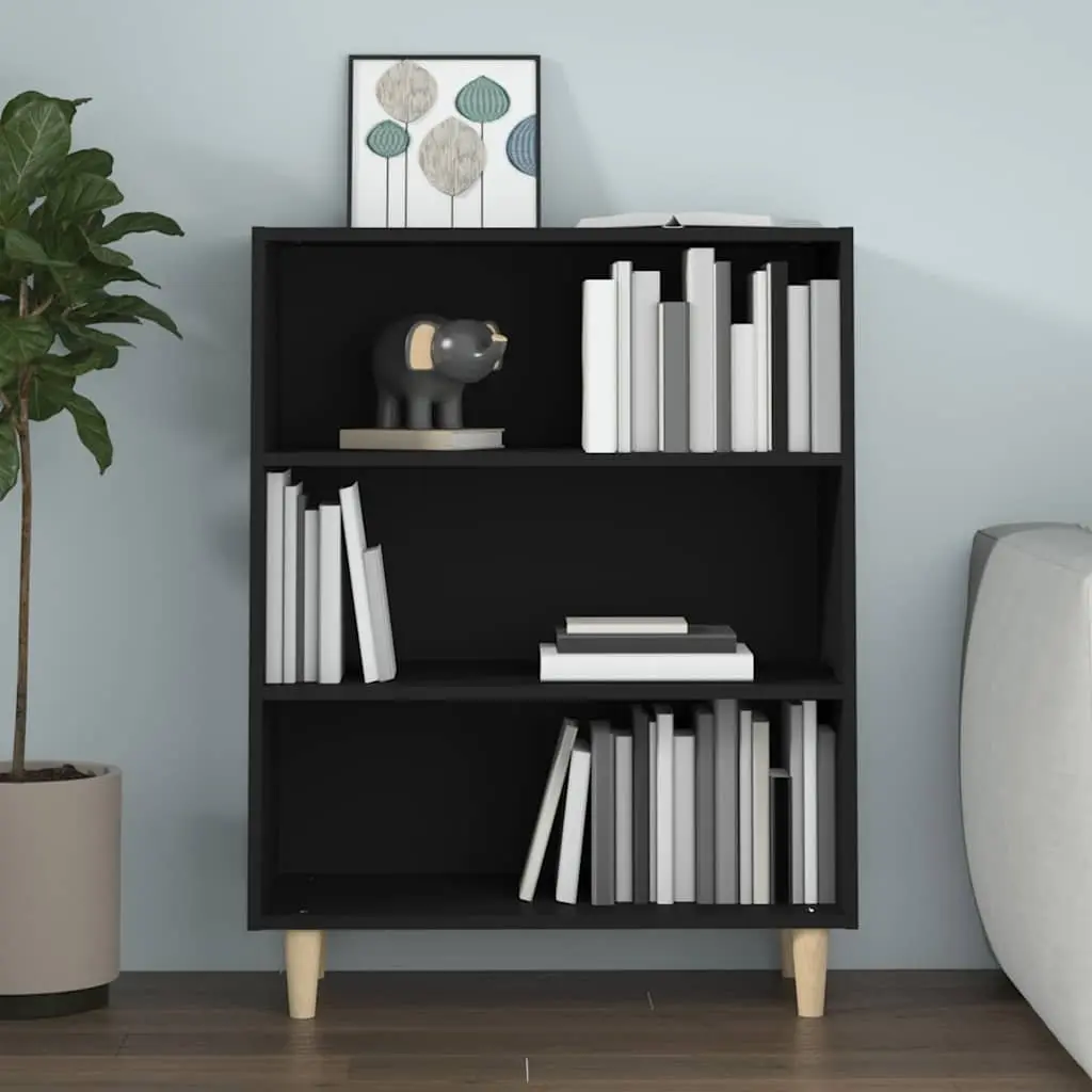 Black Engineered Wood Sideboard Storage Cabinet