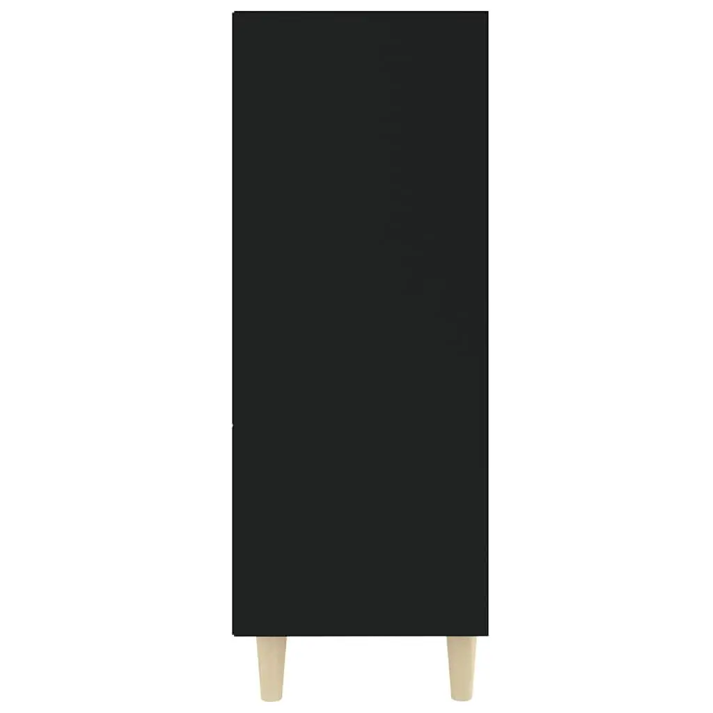 Black Engineered Wood Sideboard Storage Cabinet