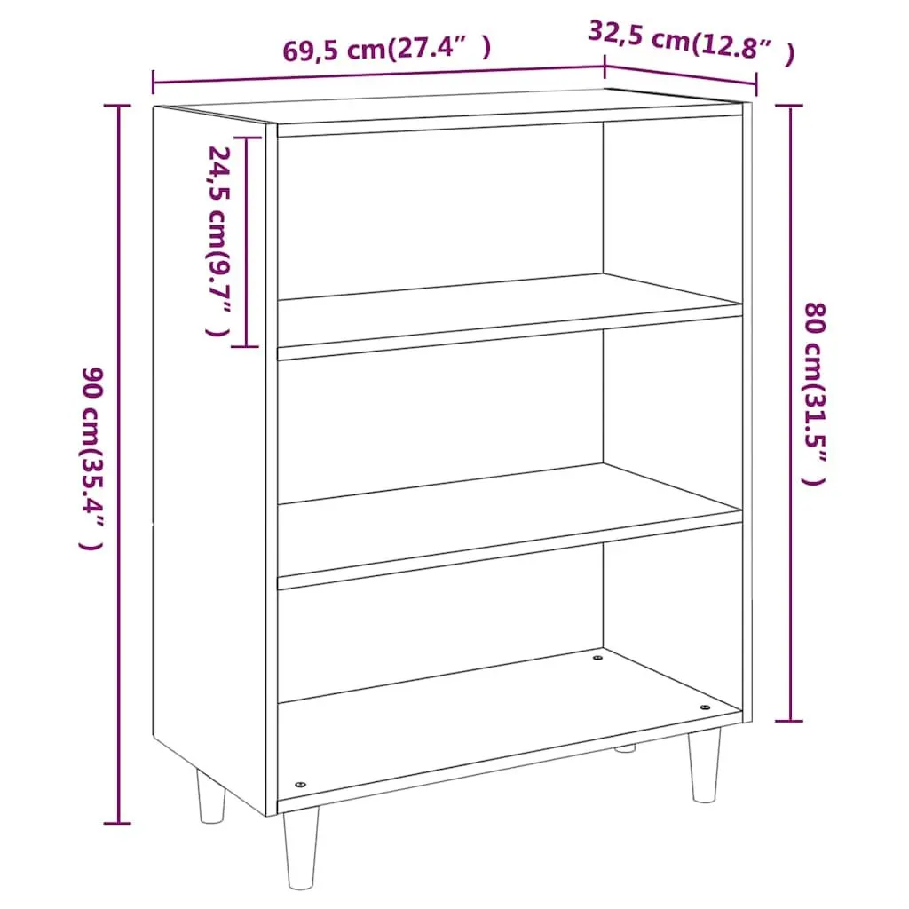 Black Engineered Wood Sideboard Storage Cabinet