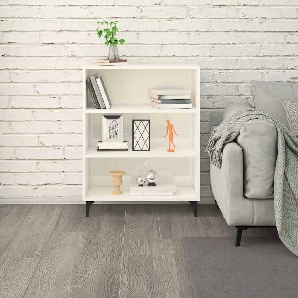 Sideboard Engineered Wood 69.5x32.5x90cm High Gloss White