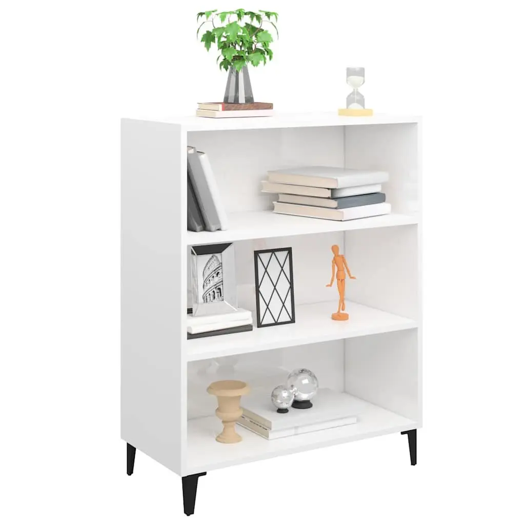 Sideboard Engineered Wood 69.5x32.5x90cm High Gloss White