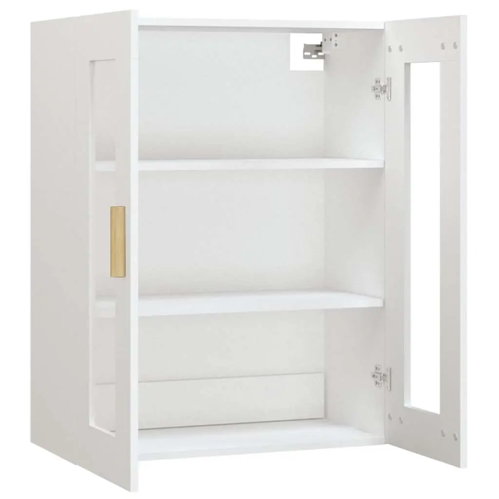 Hanging Wall Cabinet White Storage Organiser Engineered Wood 69.5x34x90cm