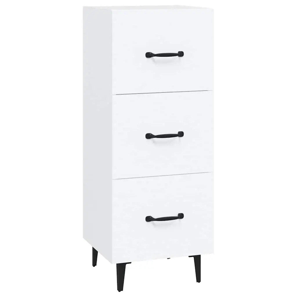White Sideboard Storage Cabinet in Engineered Wood