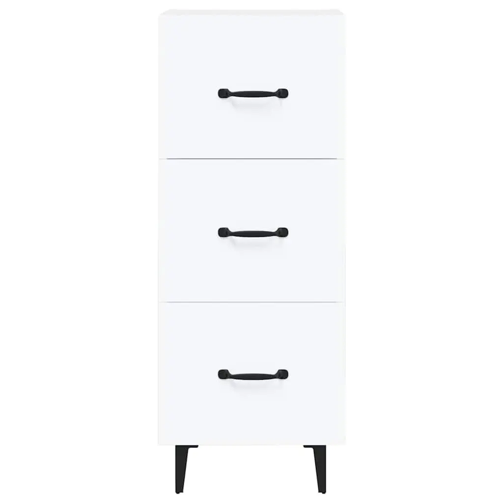 White Sideboard Storage Cabinet in Engineered Wood