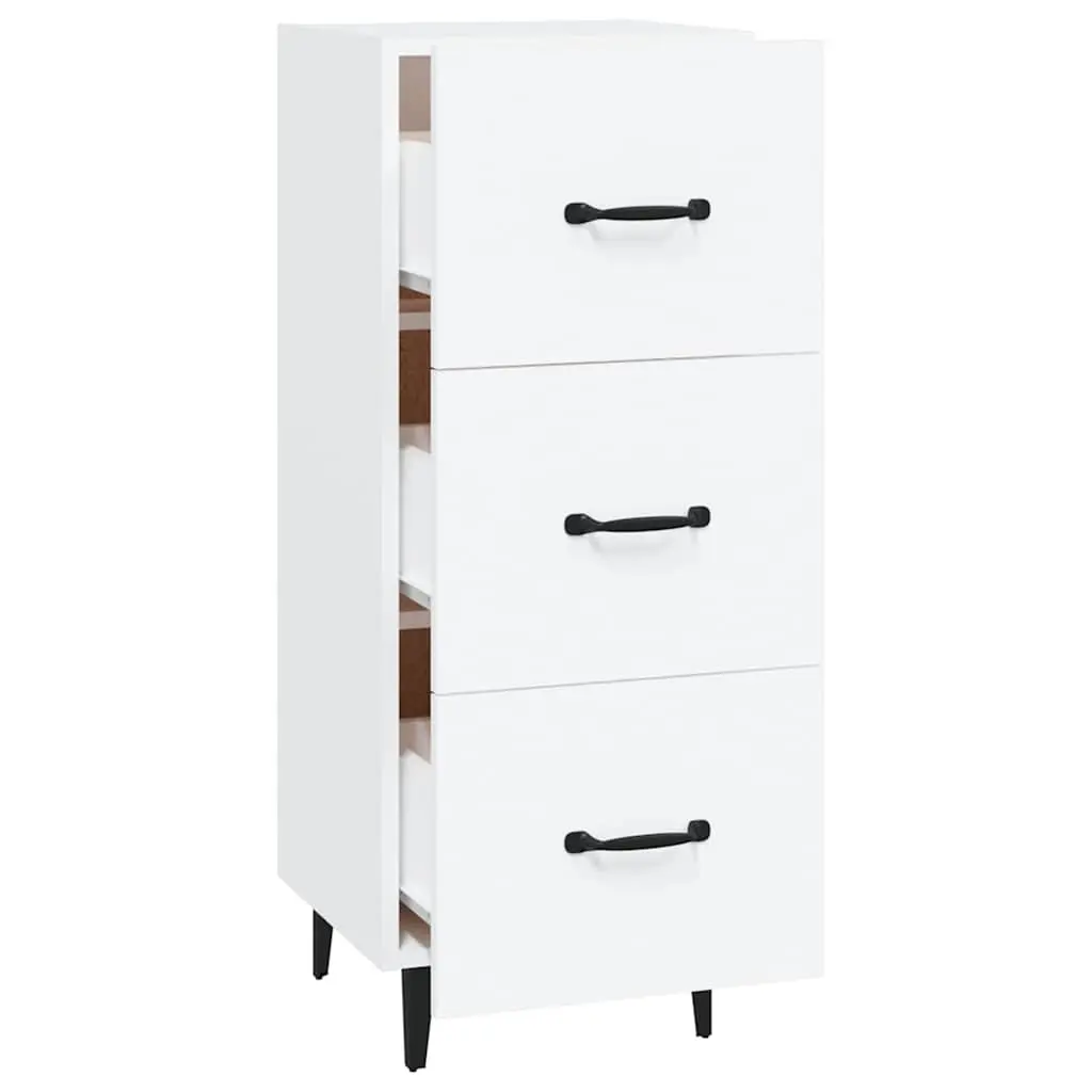 White Sideboard Storage Cabinet in Engineered Wood