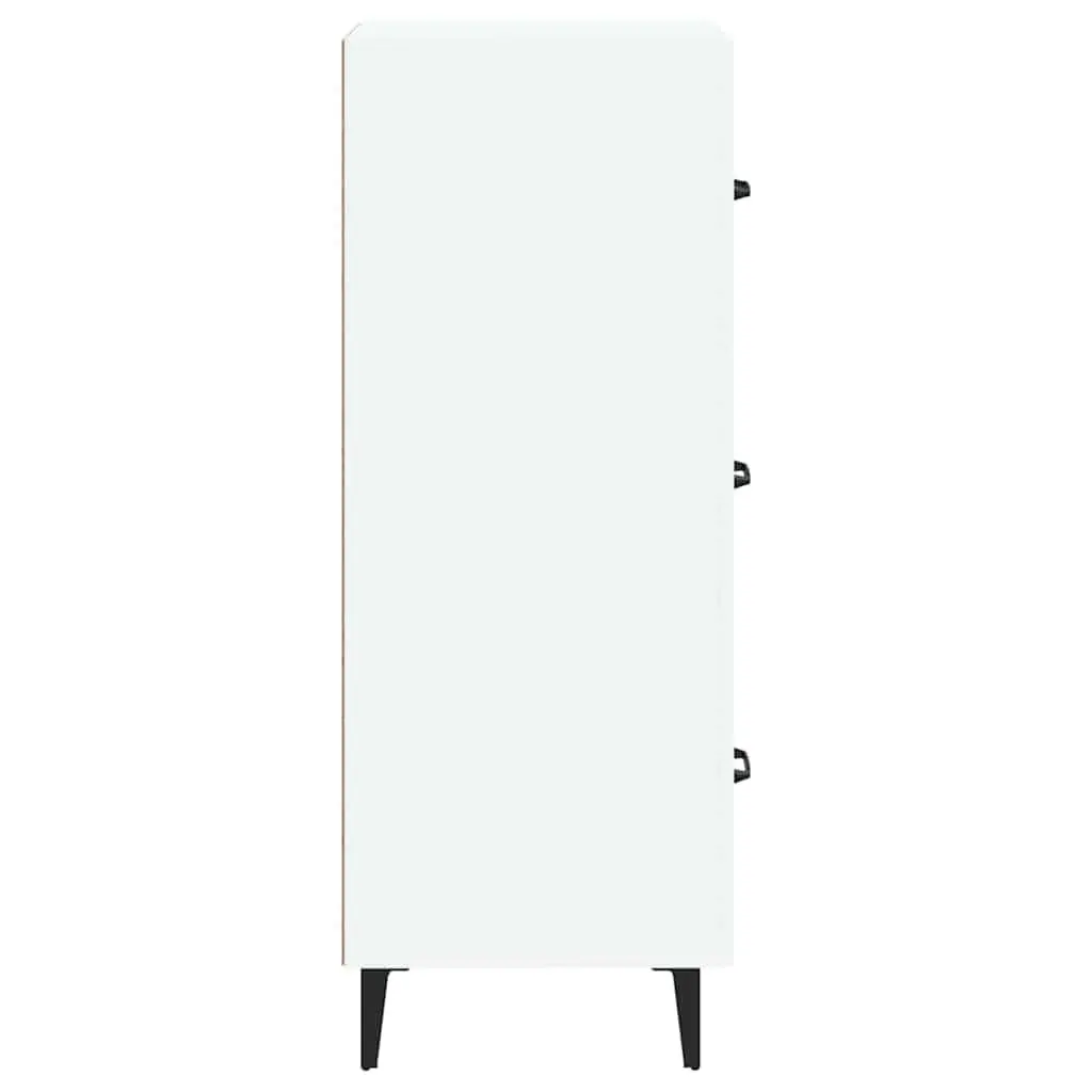 White Sideboard Storage Cabinet in Engineered Wood