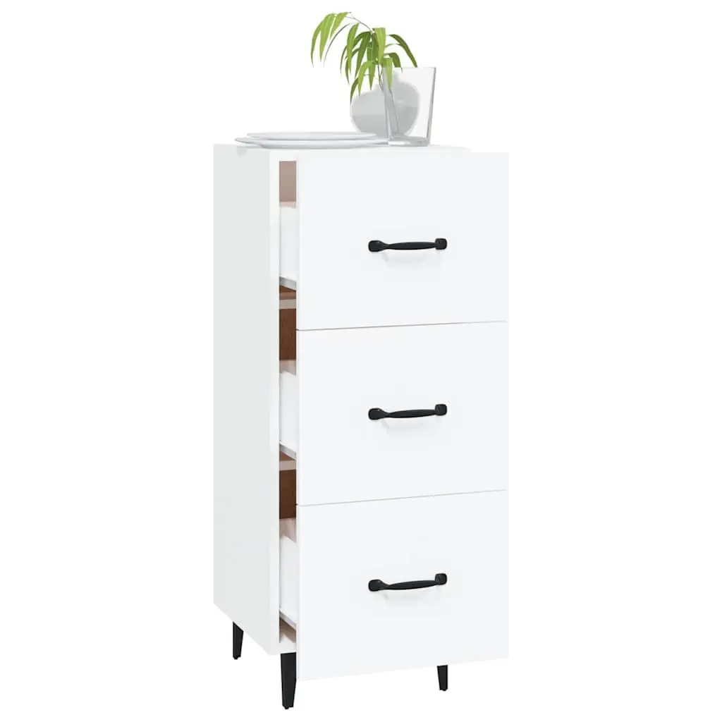 White Sideboard Storage Cabinet in Engineered Wood
