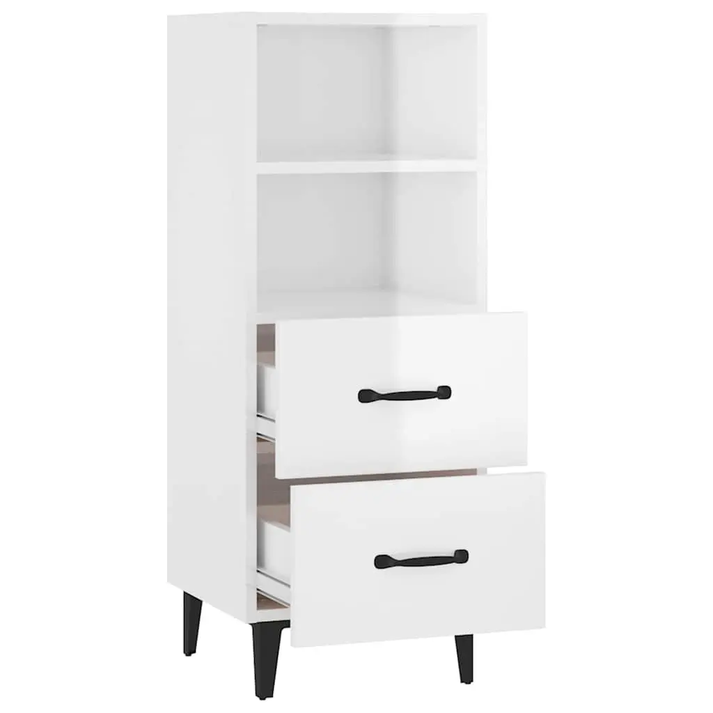 White High Gloss Sideboard Cabinet with Drawers