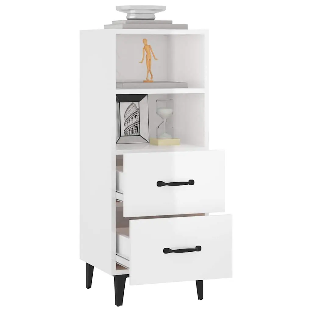 White High Gloss Sideboard Cabinet with Drawers