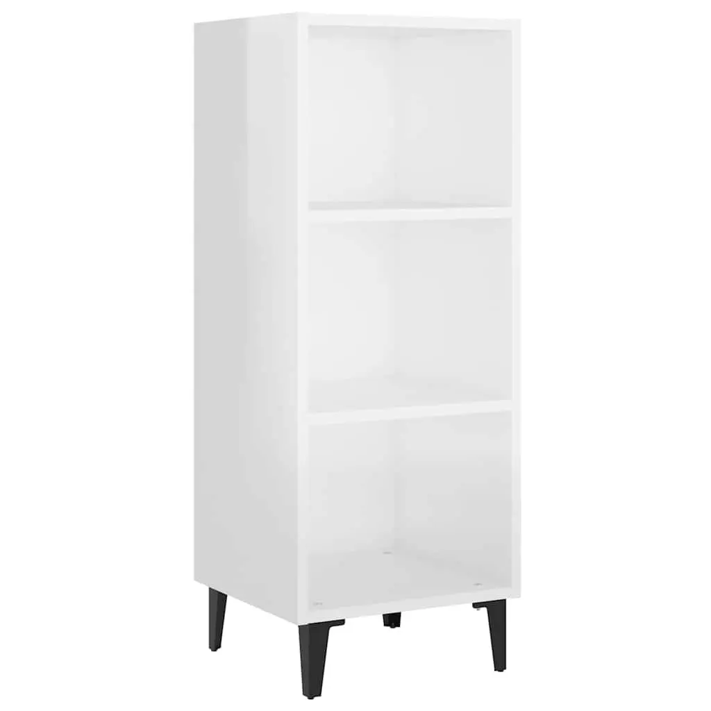 High Gloss White Sideboard Cabinet with 3 Compartments