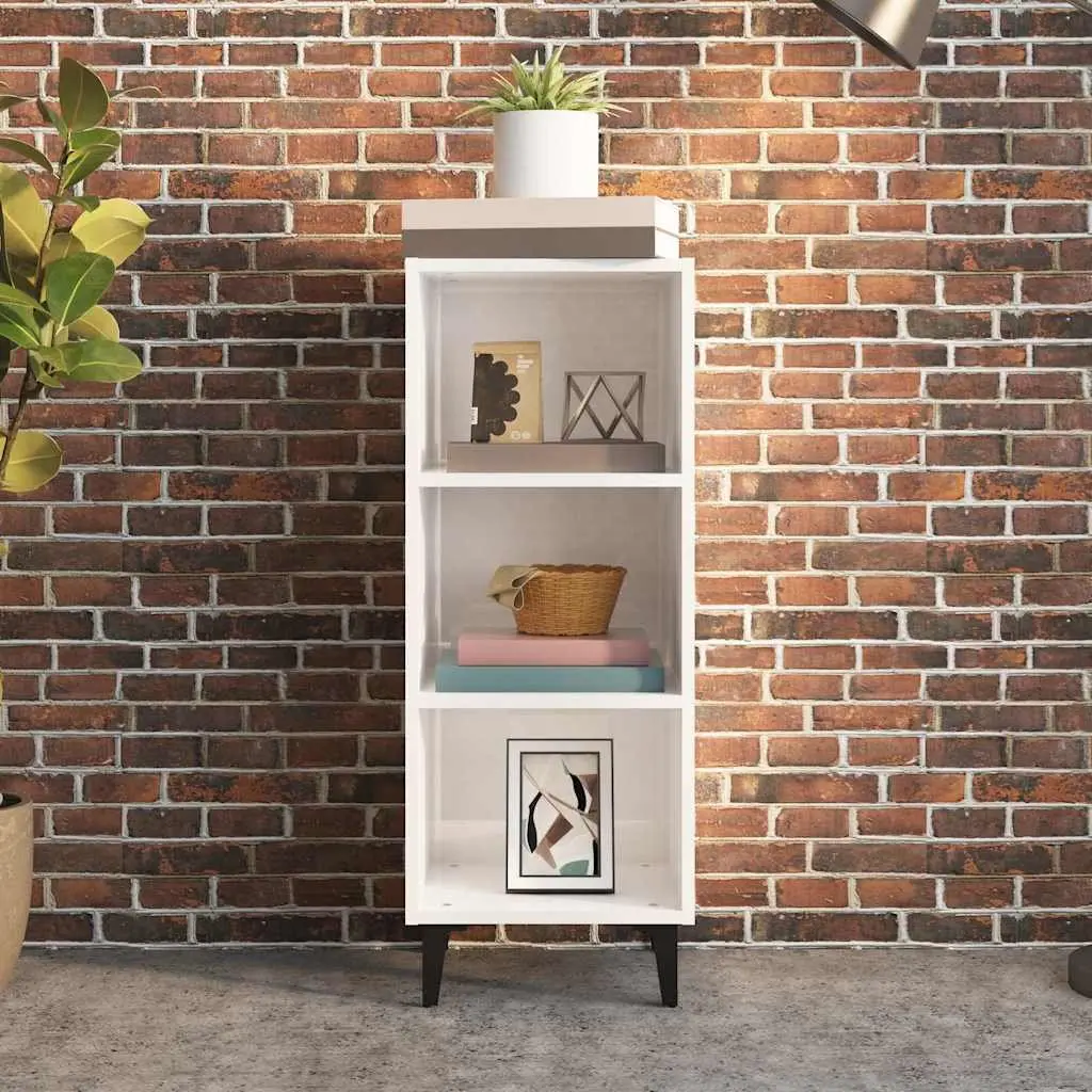 High Gloss White Sideboard Cabinet with 3 Compartments
