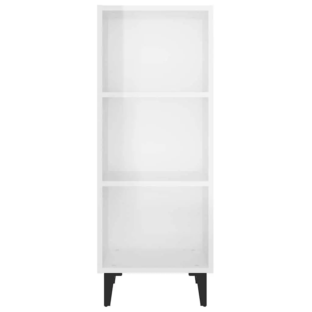 High Gloss White Sideboard Cabinet with 3 Compartments
