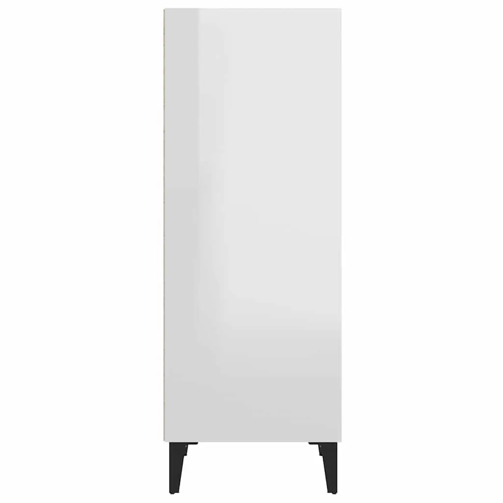 High Gloss White Sideboard Cabinet with 3 Compartments