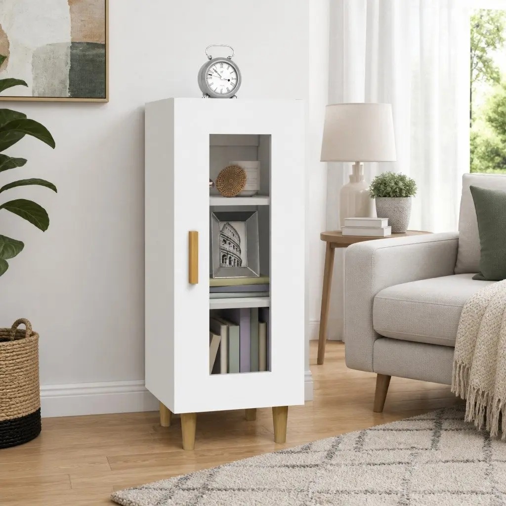 High Gloss White Sideboard with 3 Compartments