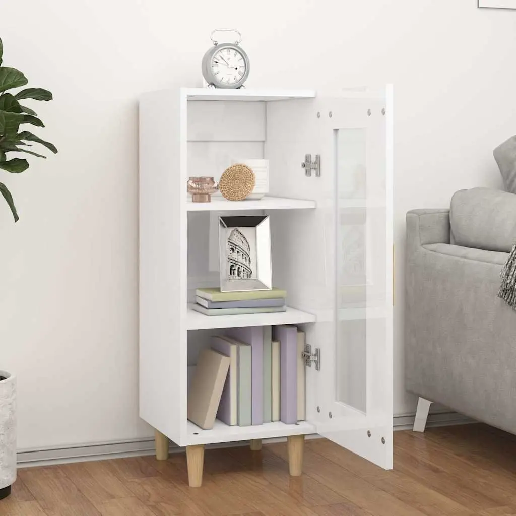 High Gloss White Sideboard with 3 Compartments