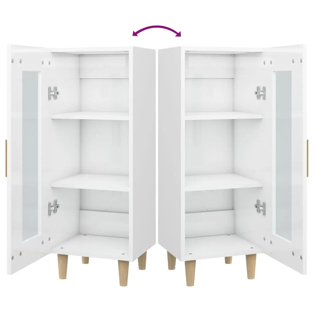 High Gloss White Sideboard with 3 Compartments