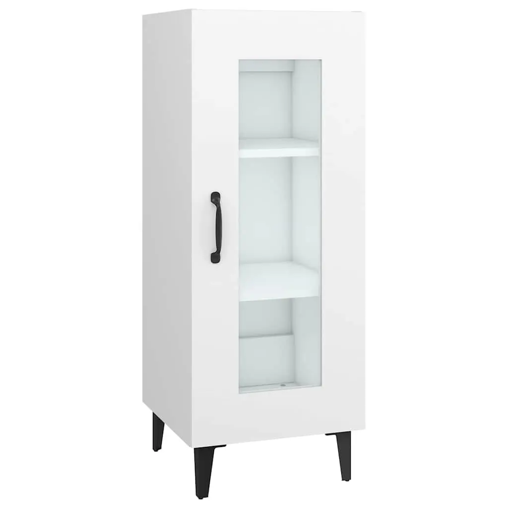 White Sideboard with Metal Legs 34.5x34x90 cm