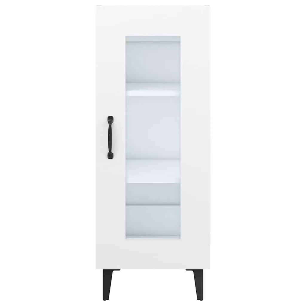 White Sideboard with Metal Legs 34.5x34x90 cm